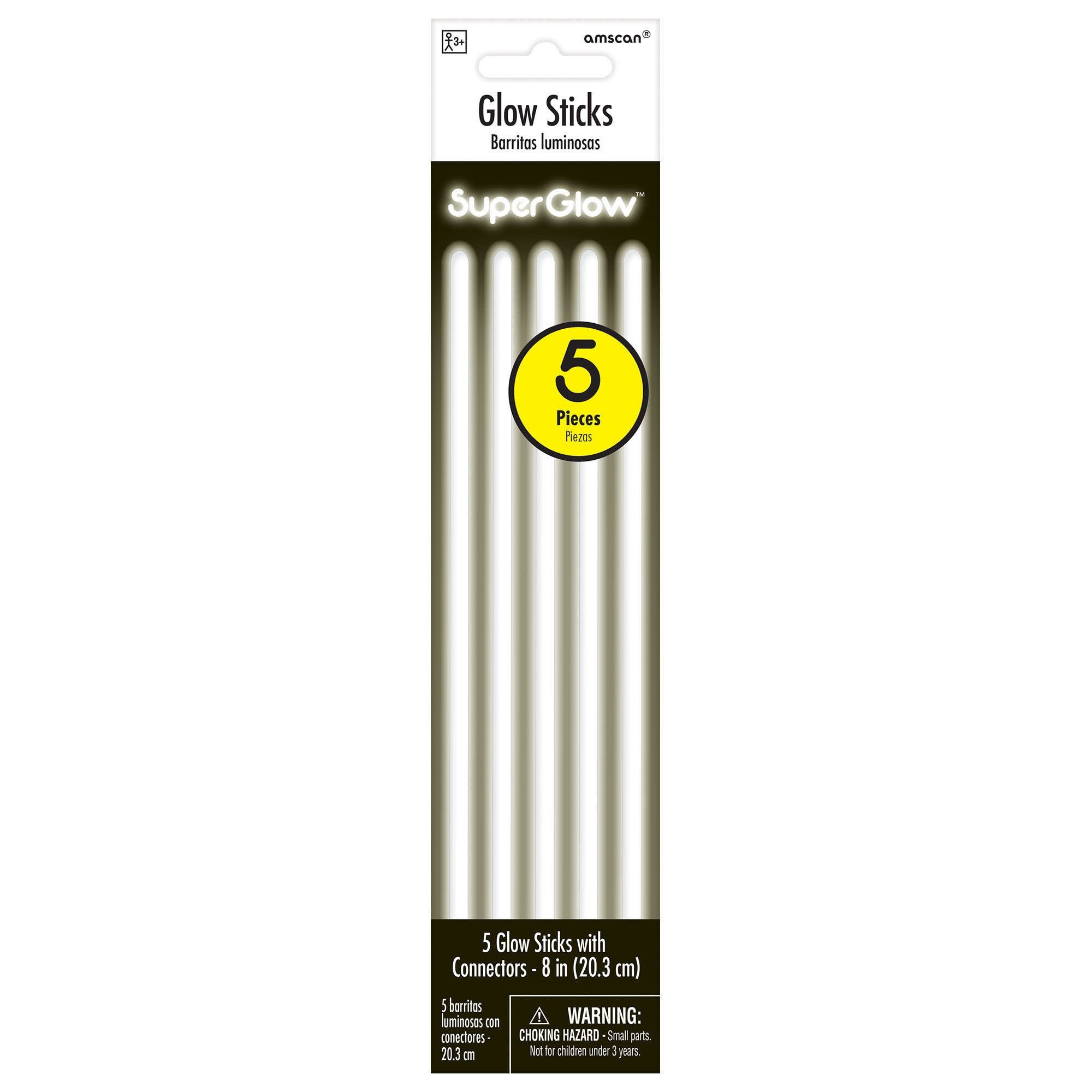 8" White Glow Sticks