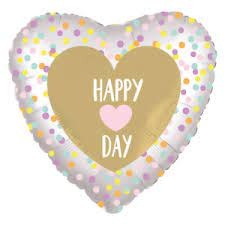 18" Happy Heart Day Mylar Balloon