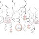 Communion Value Pack Spiral Decorations - Pink
