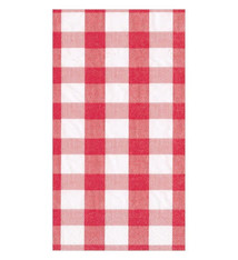 Gingham Paper Guest Towel Napkins in Red - 15 Per Package