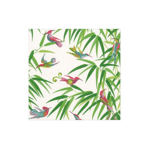 Birds in Paradise Paper Cocktail Napkins in White - 20 Per Package
