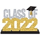 Class of 2022 Glitter Standing Sign - Black, Silver, Gold