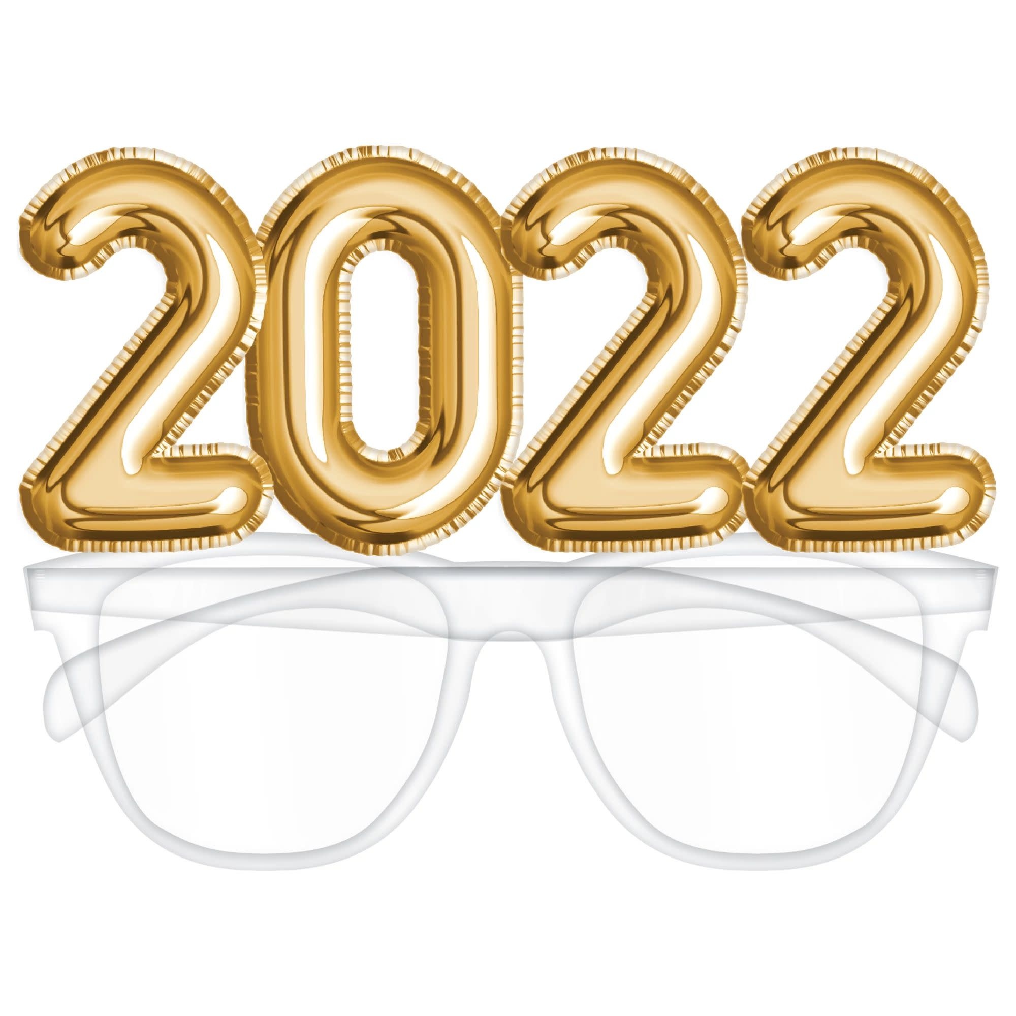 2022 Gold Balloon Number Glasses