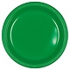10" Round Plastic Plates, Mid Ct. - Festive Green