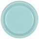 7" Round Plastic Plates, Mid Ct. - Robin's Egg Blue