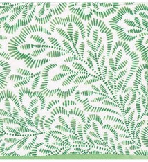 Block Print Leaves Paper Luncheon Napkins in Green - 20 Per Package