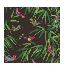 Birds in Paradise Paper Luncheon Napkins in Black - 20 Per Package