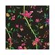 Sprigged Silk Paper Luncheon Napkins in Black - 20 Per Package