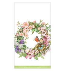 Spring Wreath Paper Guest Towel Napkins - 15 Per Package
