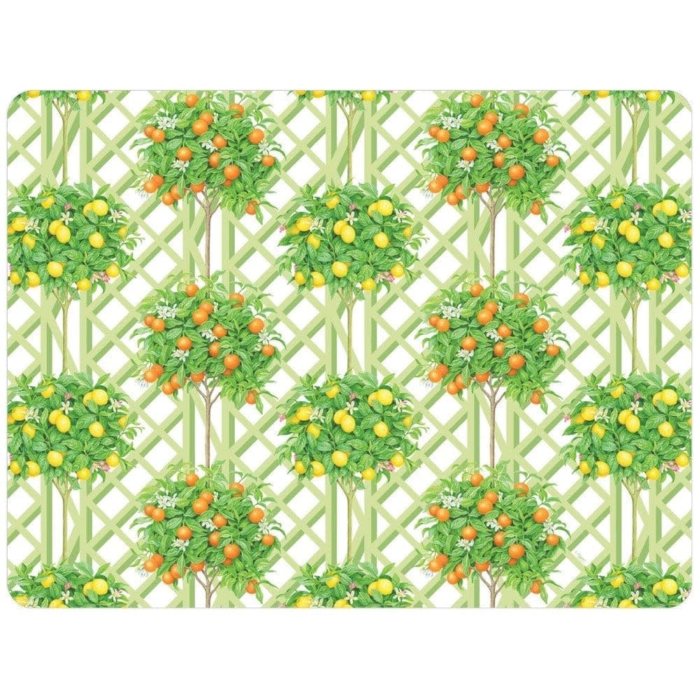 Citrus Topiaries Rectangle Paper Placemats - 12 Per Package