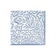 Block Print Leaves Paper Cocktail Napkins in Blue - 20 Per Package