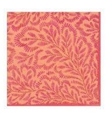 Block Print Leaves Paper Luncheon Napkins in Fuchsia & Orange - 20 Per Package