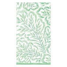 Block Print Leaves Paper Guest Towel Napkins in Green - 15 Per Package