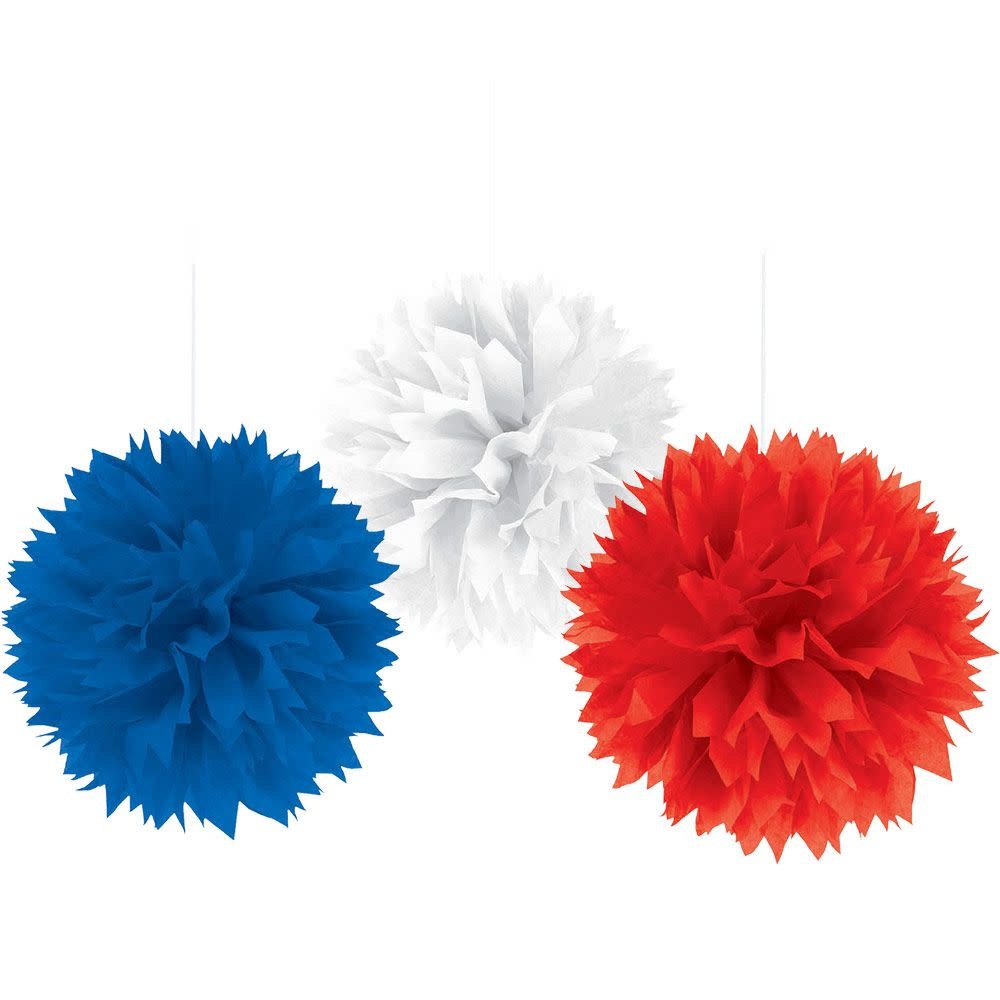 Patriotic Fluffy Decorations (3 Count)