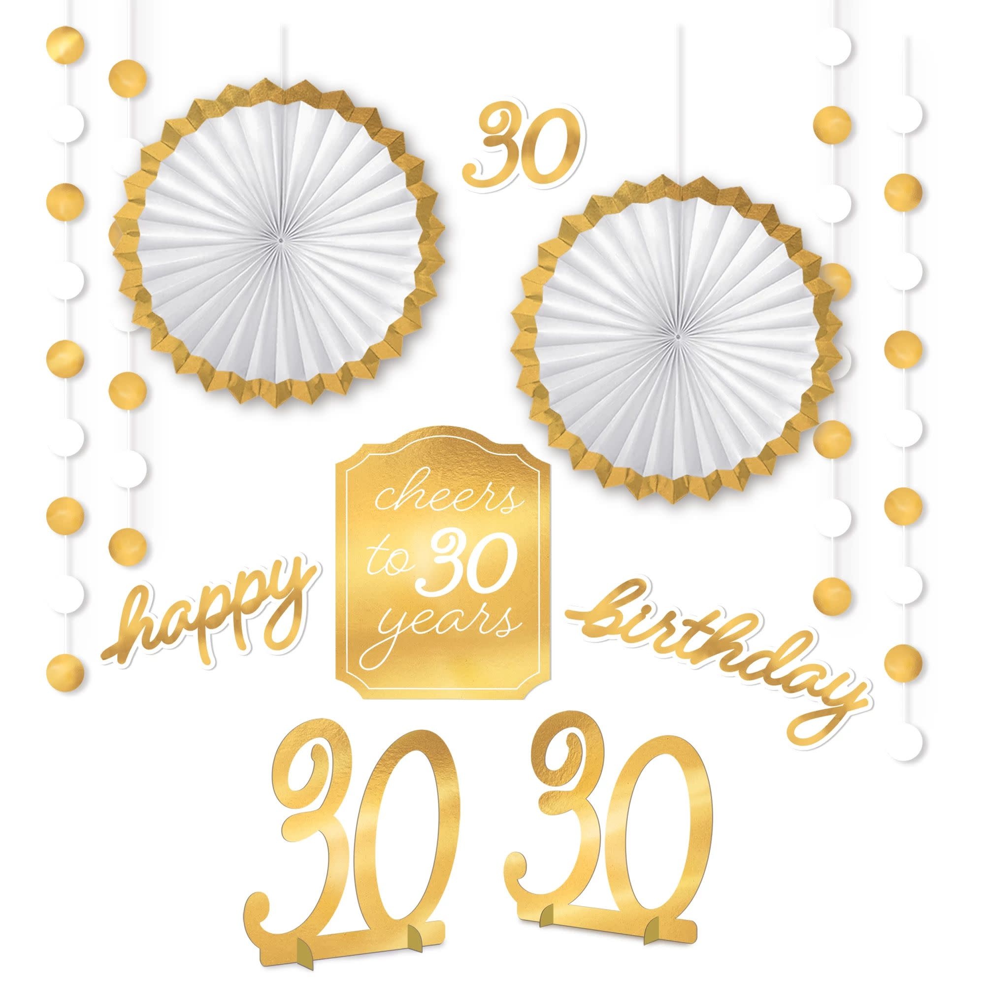 Golden Age Birthday 30th Room Decoration Kit