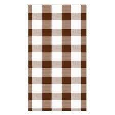 Gingham Paper Guest Towel Napkins in Chocolate - 15 Per Package