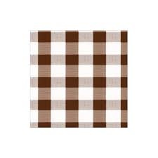 Gingham Paper Cocktail Napkins in Chocolate - 40 Per Box