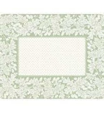 Oak Leaves & Acorns Rectangle Paper Placemats in Sage Green & Ivory - 12 Per Package