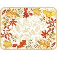 Autumn Leaves Rectangle Paper Placemats - 12 Per Package