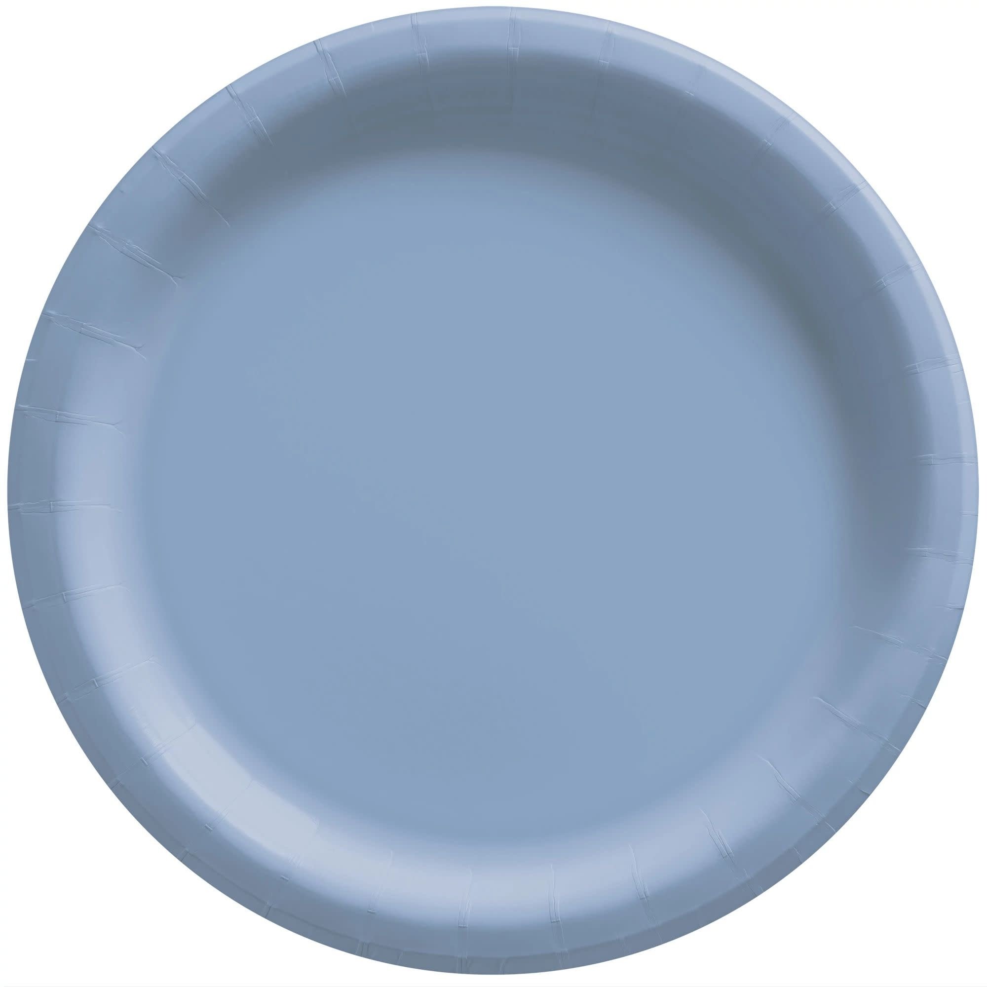 6 3/4" Round Paper Plates, Mid Ct. - Pastel Blue