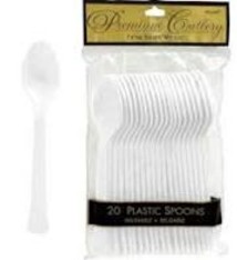 Frosty White Premium Heavy Weight Plastic Spoons