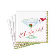 Christmas Cocktail Cheers! Paper Cocktail Napkins - 20 Per Package