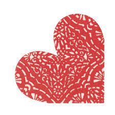 Annika Heart Die-Cut Paper Linen Luncheon Napkins in Red - 15 Per Package