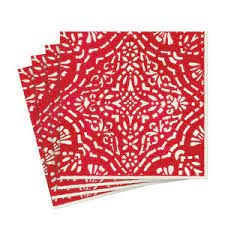 Annika Paper Luncheon Napkins in Red - 20 Per Package