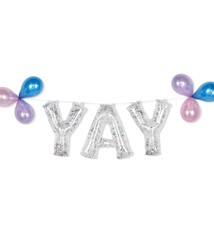 "Yay" Glitter Confetti Air Filled Balloon Banner Kit