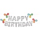 "Happy Birthday" Glitter Confetti Air Filled Balloon Banner Kit