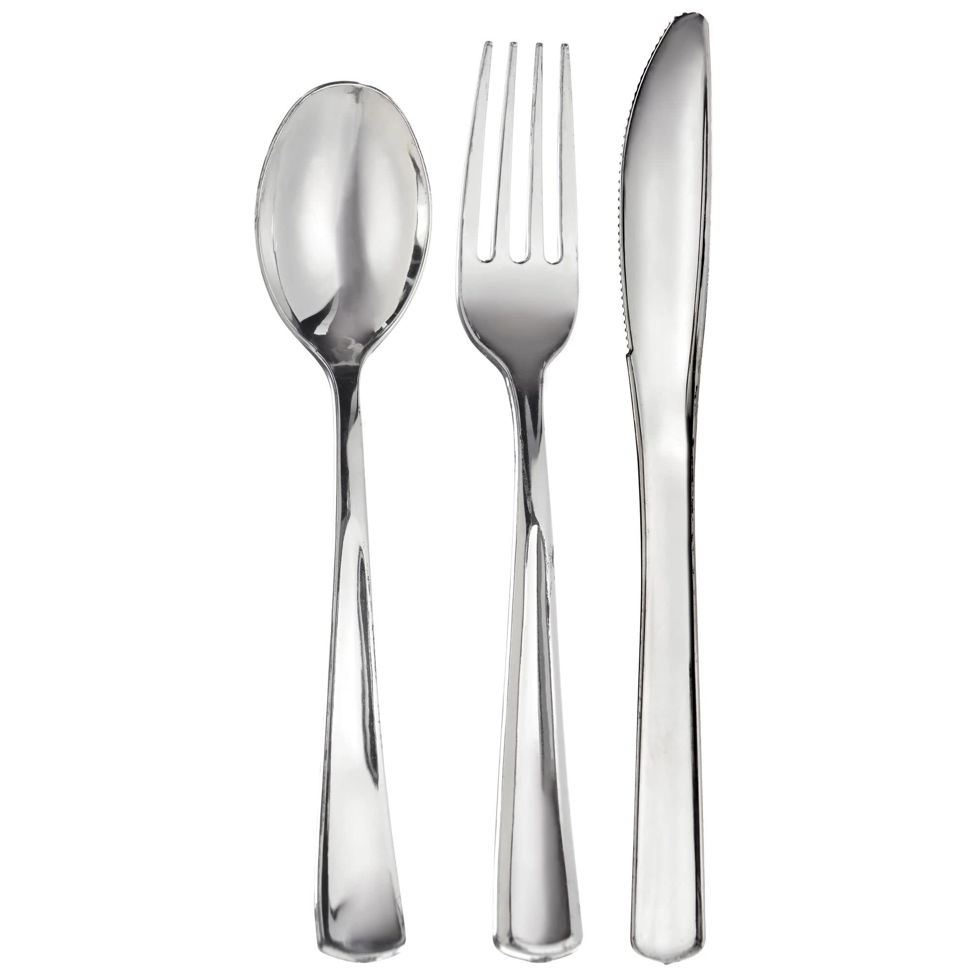 Premium Metallic Assorted Cutlery Classic Handle - Silver