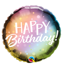 18" Mylar Metallic Ombre Happy Birthday - #5