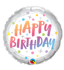 18" Mylar "Happy Birthday" Dazzling - #7