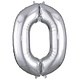 Number "0" Mylar Balloon - 34"  Silver