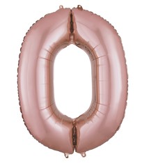 Number "0" Mylar Balloon - 34" Rose Gold