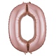 Number "0" Mylar Balloon - 34" Rose Gold