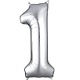 Number "1" Mylar Balloon - 34" Silver