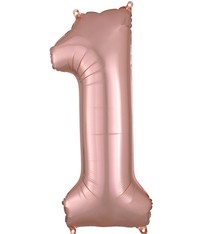 Number "1" Mylar Balloon - 34" Rose Gold