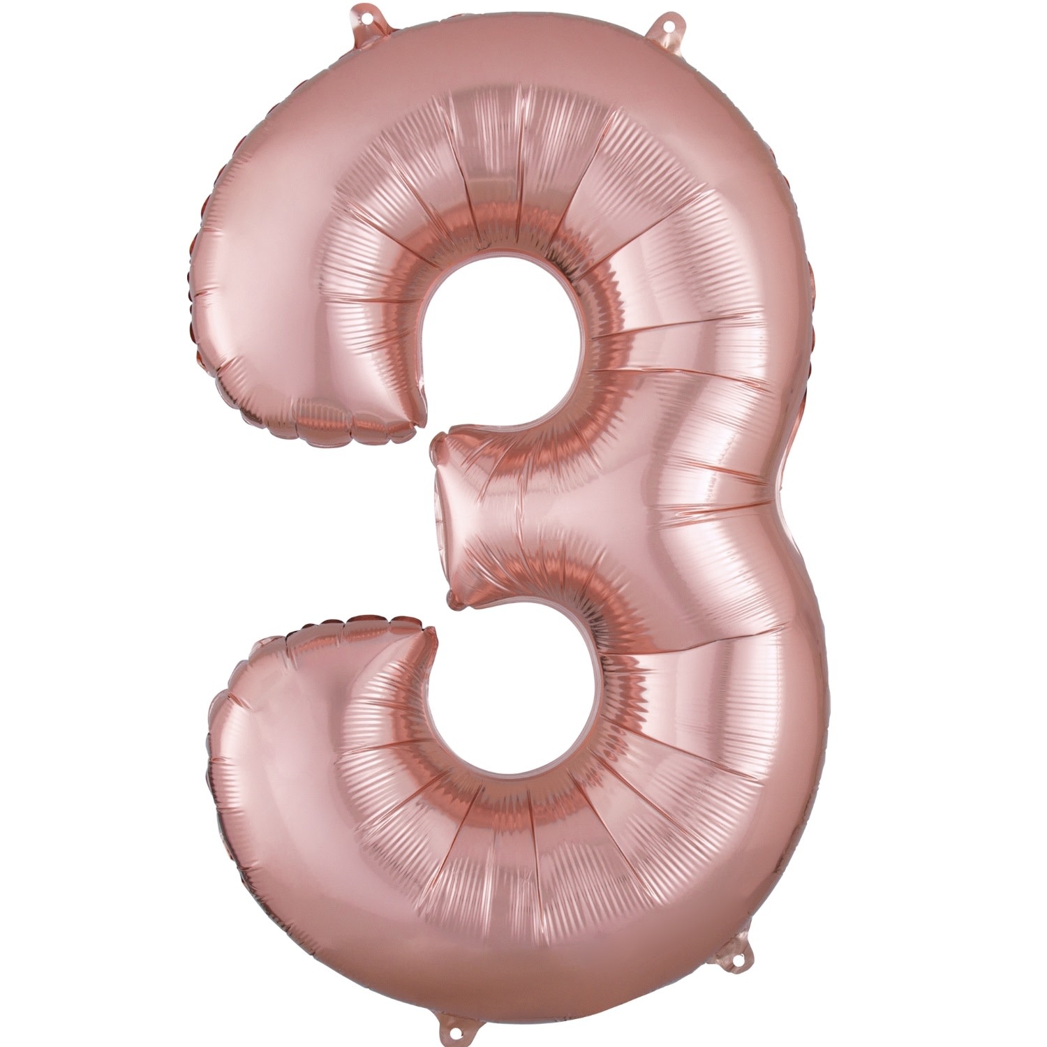 Number "3" Mylar Balloon -34" Rose Gold