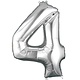 Number "4" Mylar Balloon -34" Silver