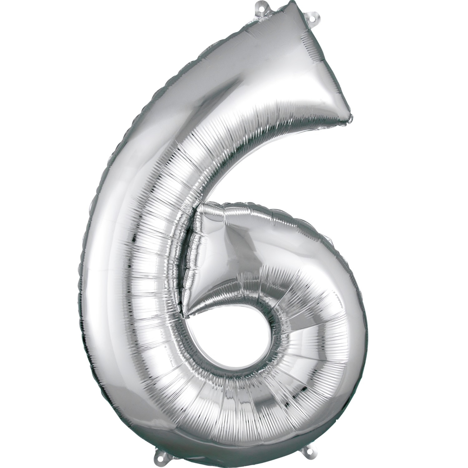 Number "6" Mylar Balloon -34" Silver