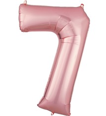 Number "7" Mylar  Balloon - 34" Rose Gold