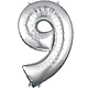 Number "9" Mylar Balloon -34" Silver