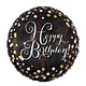 18" Mylar "Happy Birthday" Gold/White Dots - #16