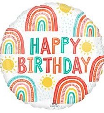 17" Retro Rainbow Birthday - #34