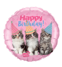 18" Mylar "Happy Birthday" Cute Kittens - #36