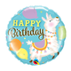 18" Mylar "Happy Birthday" Happy Llama - #38