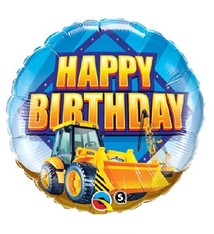 18" Mylar "Happy Birthday" Bulldozer - #45