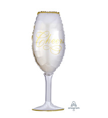 38" Champagne Glass Shape Foil Mylar Balloon
