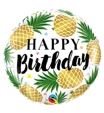 18" Mylar "Happy Birthday" Pineapple - #49